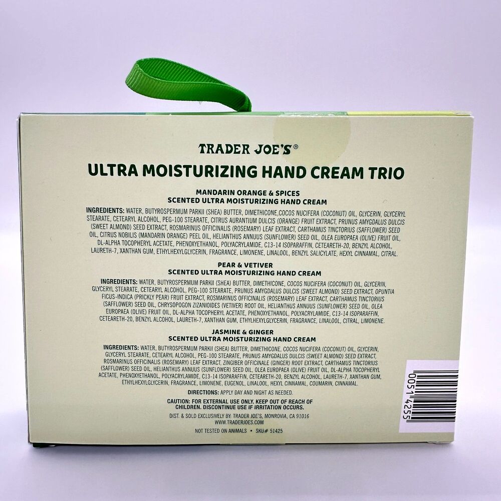 Trader Joe's Ultra Moisturizing Hand Cream Trio Mandarin Orange Pear Jasmine New - Picture 2 of 2